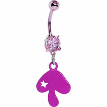 Load image into Gallery viewer, Pink Gem Mushroom Dangle Belly Ring
