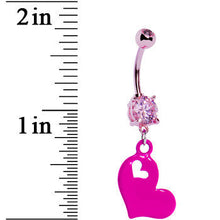 Load image into Gallery viewer, True Love Pink Heart Dangle Belly Ring
