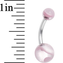 Load image into Gallery viewer, Grade 23 Solid Titanium Pink Acrylic Swirl Belly Ring
