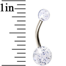 Load image into Gallery viewer, Grade 23 Solid Titanium Clear Glitter Acrylic Belly Ring
