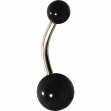 Load image into Gallery viewer, Grade 23 Solid Titanium Flat Black Acrylic Belly Ring
