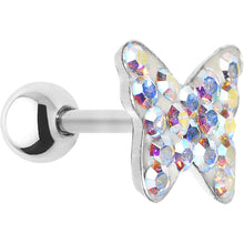 Load image into Gallery viewer, 16G Aurora Crystal Ferido Butterfly Cartilage Tragus Earring
