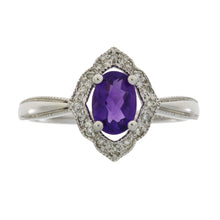 Load image into Gallery viewer, 1.06ct Amethyst Diamond Ring 14KT White Gold
