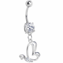 Load image into Gallery viewer, Crystalline Gem Hollow Wing Butterfly Belly Ring
