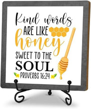 Load image into Gallery viewer, Spring Honey Bee Wood Sign Home Decor
