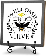 Load image into Gallery viewer, Spring Honey Bee Wood Sign Home Decor
