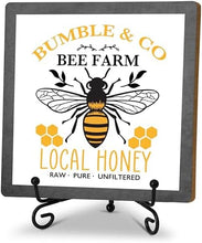 Load image into Gallery viewer, Spring Honey Bee Wood Sign Home Decor
