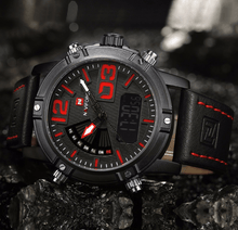 Load image into Gallery viewer, Men's Multifunction Digital Analog Waterproof Watch With Alarm And Automatic Time Zones Unique Design Excellent Gift
