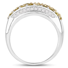 Load image into Gallery viewer, 1.91 Carat Genuine Yellow Diamond and White Diamond .925 Sterling Silver Ring
