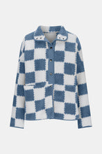 Load image into Gallery viewer, Elegant Checkered Snap Down Long Sleeve Teddy Jacket Soft &amp; Warm Colorful Jacket
