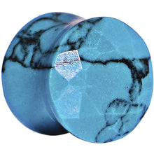 Load image into Gallery viewer, 4G Turquoise Semi Precious Stone Faceted Double Flare Plug
