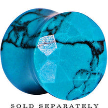Load image into Gallery viewer, 4G Turquoise Semi Precious Stone Faceted Double Flare Plug
