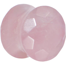 Load image into Gallery viewer, 9/16 Rose Quartz Semi Precious Stone Faceted Double Flare Plug
