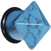 Load image into Gallery viewer, 9/16 Turquoise Semi Precious Stone Pyramid Top Plug
