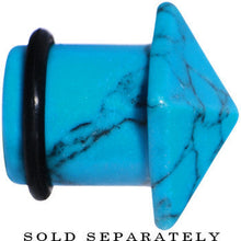 Load image into Gallery viewer, 9/16 Turquoise Semi Precious Stone Pyramid Top Plug
