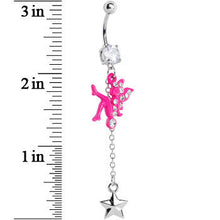 Load image into Gallery viewer, Crystalline Gem Pink Fairy Nautical Star Drop Belly Ring
