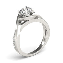 Load image into Gallery viewer, 14k White Gold Split Band Round Bypass Diamond Engagement Ring (1 1/8 cttw)
