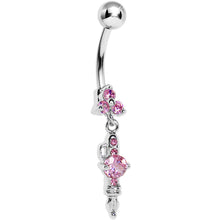 Load image into Gallery viewer, Pink Gem Fab Fountain Pen Dangle Belly Ring
