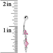 Load image into Gallery viewer, Pink Gem Fab Fountain Pen Dangle Belly Ring
