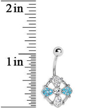 Load image into Gallery viewer, Crystalline Gem Blue Kingdom Cross Belly Ring
