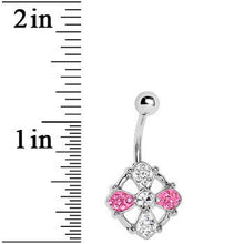 Load image into Gallery viewer, Crystalline Gem Pink Kingdom Cross Belly Ring
