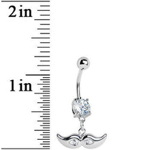 Load image into Gallery viewer, Crystalline Gem Mustache Belly Ring
