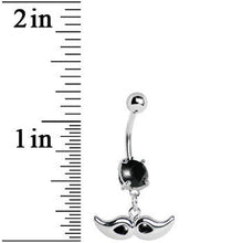 Load image into Gallery viewer, Black Gem Mustache Belly Ring
