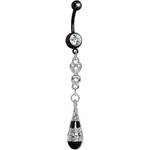 Load image into Gallery viewer, Crystalline Gem Exotic Midnight Teardrop Bead Belly Ring
