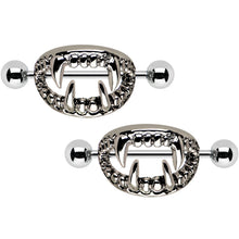 Load image into Gallery viewer, Scary Halloween Fangs Nipple Shield Set 14G 18mm
