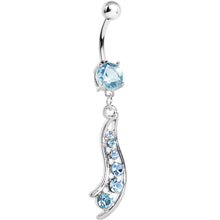 Load image into Gallery viewer, Aqua Gem Journey Swirl Belly Ring
