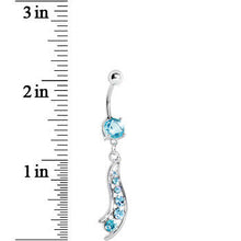 Load image into Gallery viewer, Aqua Gem Journey Swirl Belly Ring
