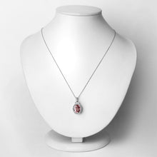 Load image into Gallery viewer, 3.90 Carat Genuine Pink Tourmaline and White Diamond 14K White Gold Pendant
