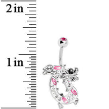 Load image into Gallery viewer, Pink Gem Lucky Chinese Dragon Belly Ring
