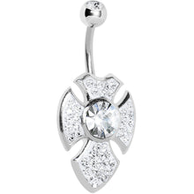 Load image into Gallery viewer, Crystalline Gem Latin Cross Belly Ring
