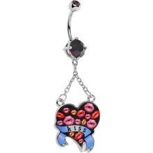 Load image into Gallery viewer, Double Gem Smooch Kisses Heart Belly Ring
