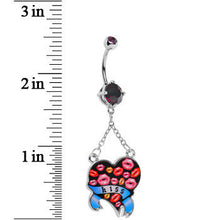 Load image into Gallery viewer, Double Gem Smooch Kisses Heart Belly Ring
