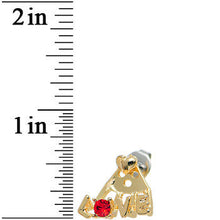 Load image into Gallery viewer, Gold Tone Red Gem Love Earlobe Cuff Stud Earring
