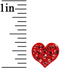 Load image into Gallery viewer, Red Gem Heart to Heart Stud Earrings

