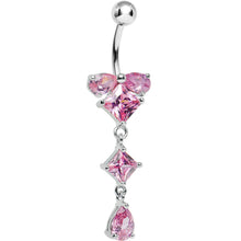 Load image into Gallery viewer, Pink Gem Dripping Bow Beauty Belly Ring
