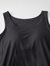 Load image into Gallery viewer, Classic Round Neck Wide Strap Mini Dress With Built-In Bra Comfortable Sleeveless Dress
