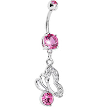 Load image into Gallery viewer, Pink Gem Twinkle Butterfly Belly Ring
