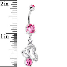 Load image into Gallery viewer, Pink Gem Twinkle Butterfly Belly Ring
