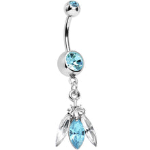 Load image into Gallery viewer, Aqua Gem Beauty Beetle Dangle Belly Ring
