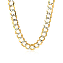 Load image into Gallery viewer, 8.2 mm 14k Two Tone Gold Pave Curb Chain
