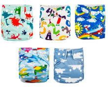 Load image into Gallery viewer, Modern Luxury Printed Baby Nappy 5pcs/Lot Washable Diapers Good Quality Pocket Diaper For Kids
