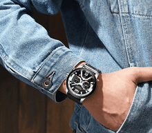 Load image into Gallery viewer, Men's Sports Waterproof Watch With Leather Belts, Chronometers And Large Numbers Details Luxury Watches Unique Design Excellent Gift

