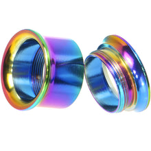 Load image into Gallery viewer, 1 inch Rainbow Titanium Double Flare Internally Threaded Tunnel
