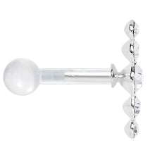 Load image into Gallery viewer, White Acrylic 925 Silver Clear Gem Left Cartilage Earring
