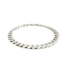Load image into Gallery viewer, Rhodium Plated 7.9mm Sterling Silver Curb Style Bracelet
