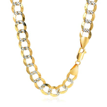 Load image into Gallery viewer, 8.2 mm 14k Two Tone Gold Pave Curb Chain
